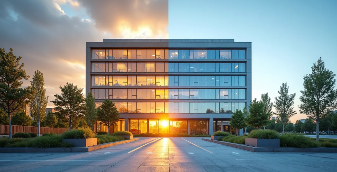 Comparaison visuelle entre l'achat et la location d'un bâtiment commercial pour une PME canadienne