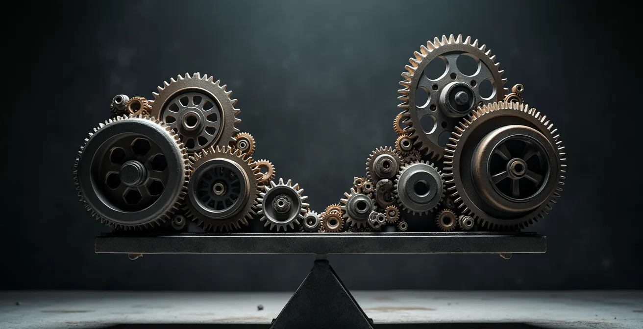 Balance symbolique entre production et demande client dans un contexte industriel