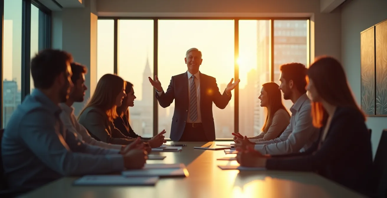 Représentation métaphorique du transfert de connaissances d'un dirigeant vers une équipe